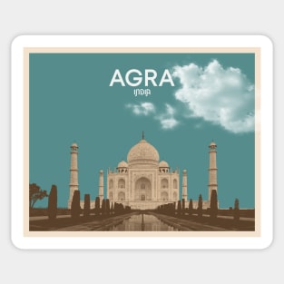 Taj Mahal Agra India Vintage Graphic Art Sticker